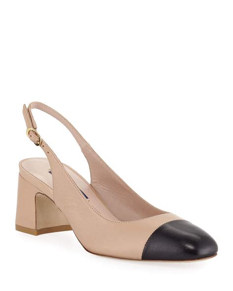 two tone slingback shoes